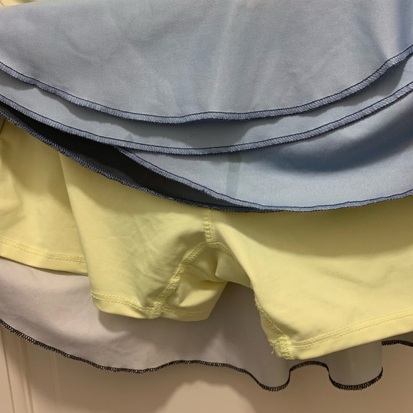 🌟NWOT🌟Lucky In Love Wild Ombre Rally Tennis Skirt💙💛 - Picture 5 of 8